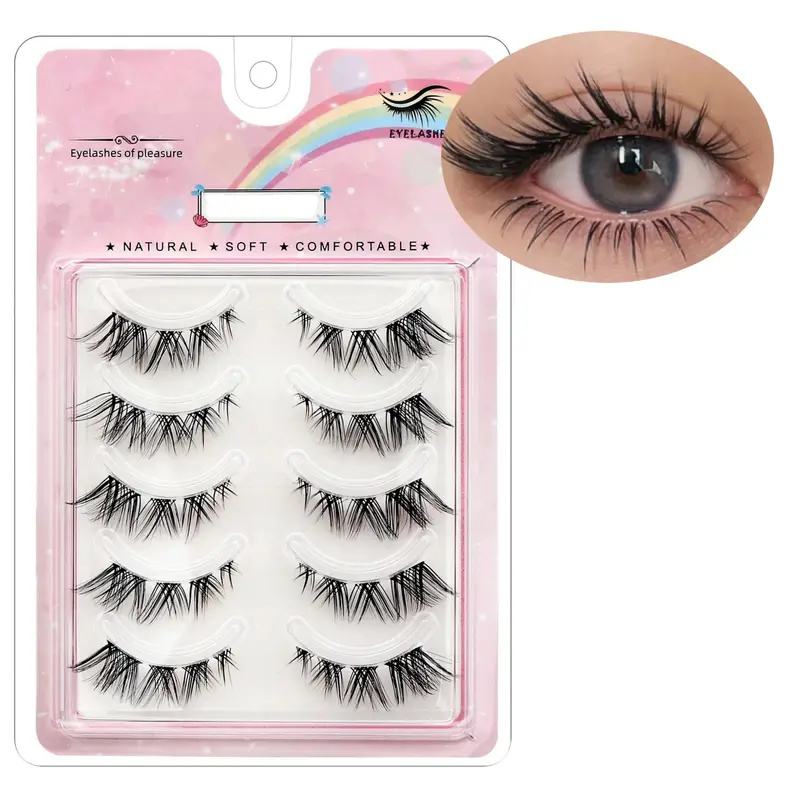 Eyelash Extension Fox Eye - 5 أزواج من الرموش الصناعية بتصميم