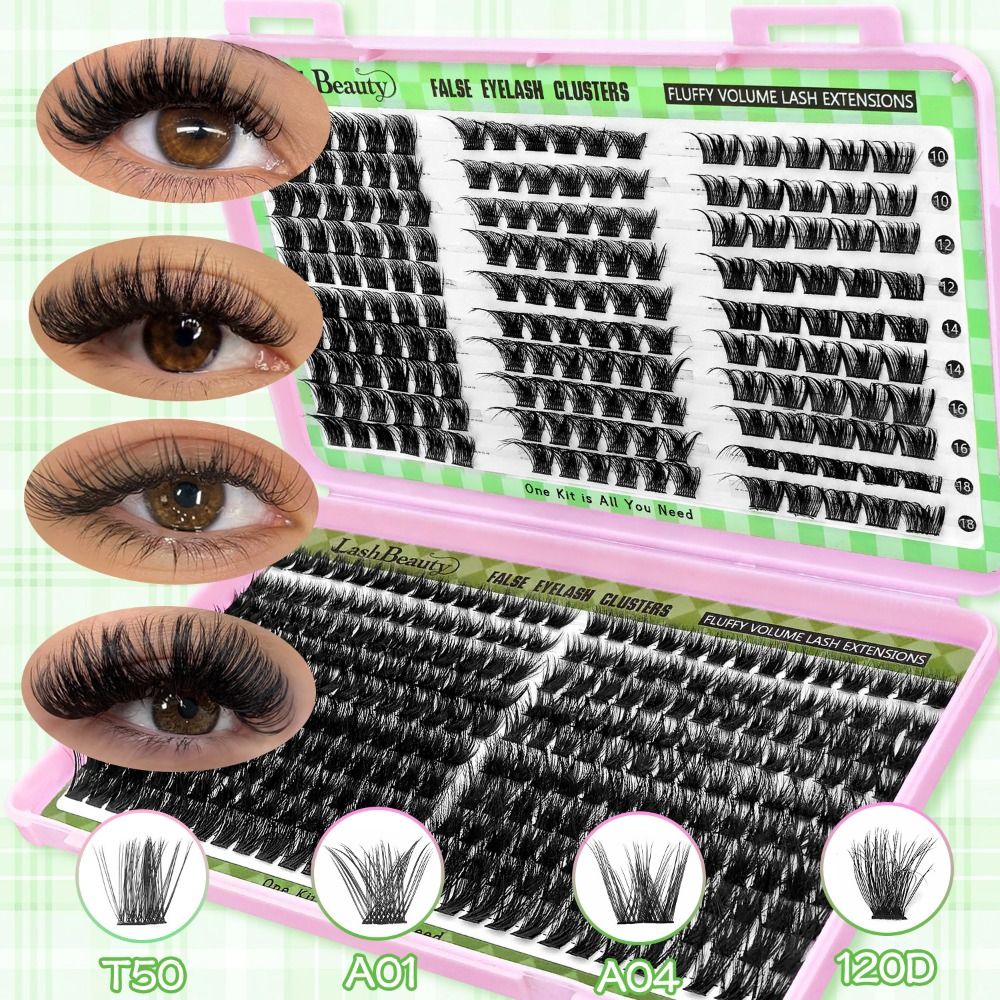 Eyelash Extension Wispy - رموش صناعية بمظهر طبيعي، تصميم مجمع