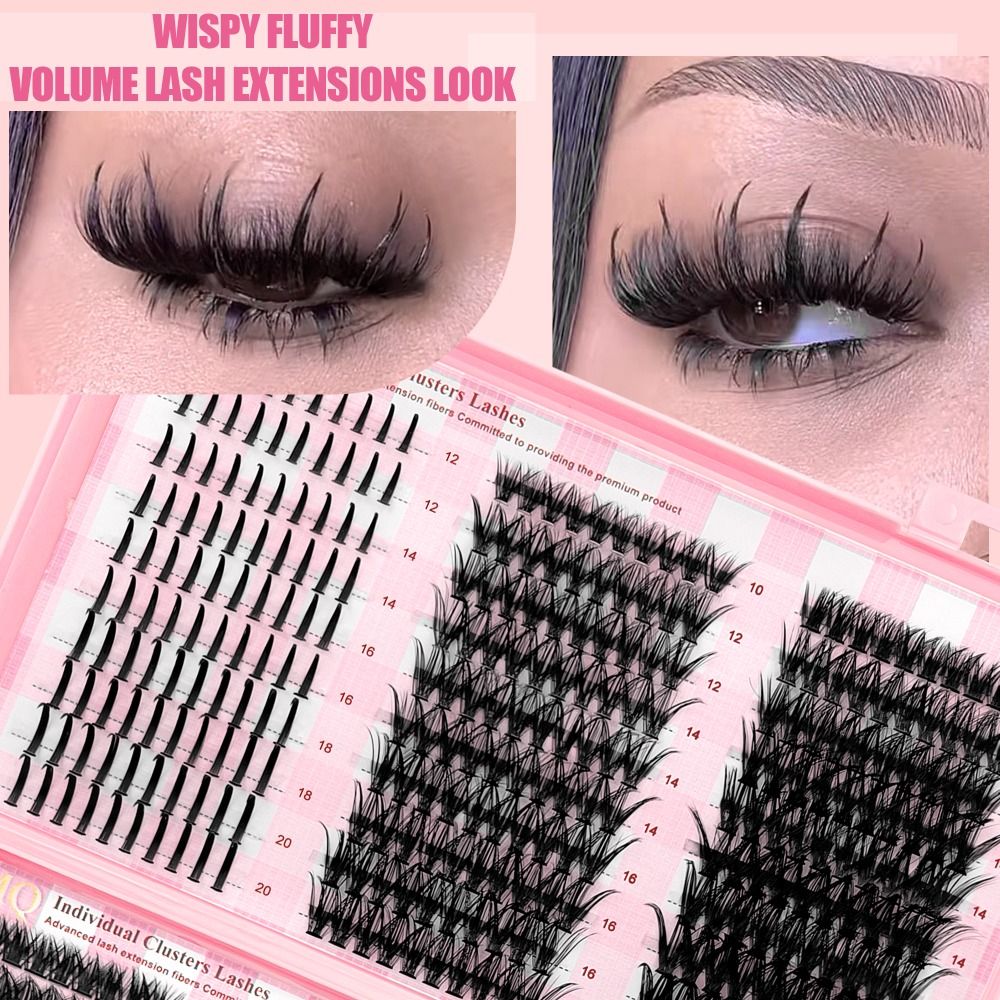 Eyelash Extension Wispy - رموش صناعية بطول 9-16 مم، مظهر