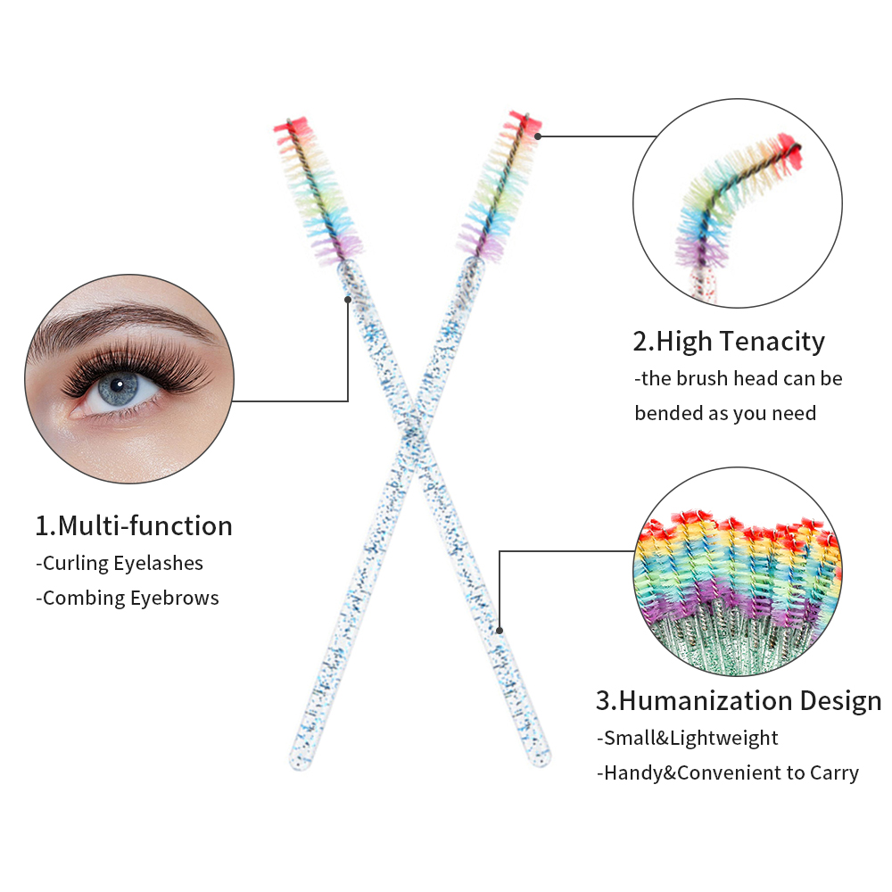 50 قطعة فرشاة رموش كريستالية ق - مراجعة Eyelash Extension Glasses وسعره