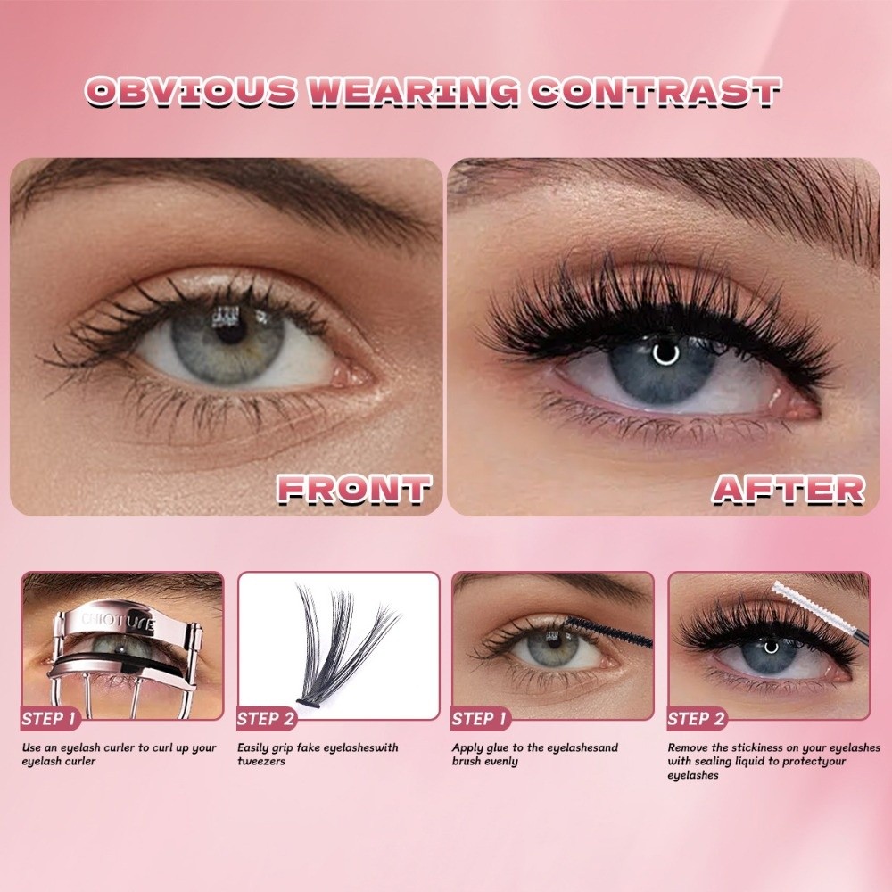 رموش صناعية طبيعية المظهر بطول - مراجعة Eyelash Extension Wispy وسعره
